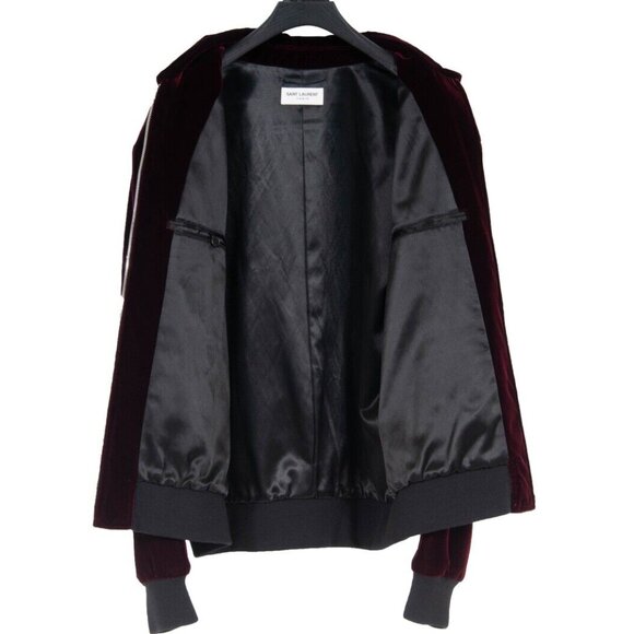Saint Laurent Men Teddy Jacket 56 Burgundy Gold Star Moon Sequence Velvet Fw16 - Picture 5 of 8